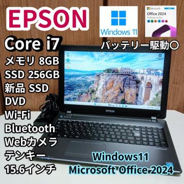 EPSON Corei7 ������8GB �V�iSSD256GB Web�J���� DVD Windows11 Office2024