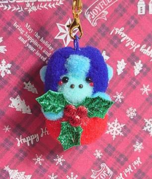 ハンドメイド♪ポンポンマスコット★アニマルクリスマス☆オーナメント★ゴリラ