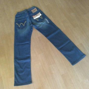 新品 ウエストリブデニムパンツ 160 青系 EDWIN