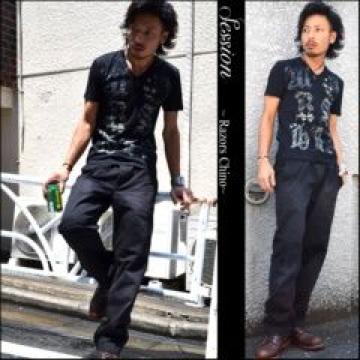 【SESSION】《New》ウ"ィンテージ風★レイザースチノパン<ブラック>