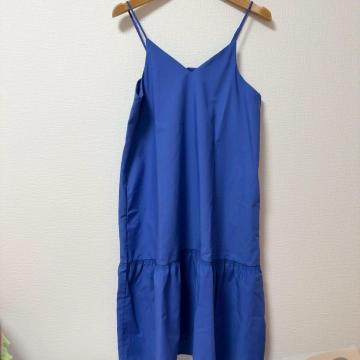 ◆GU GIRLS/ジーユー◆シングルティアードキャミソールワンピース★ブルー160*大人気アイテム♪