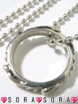 激シブ♪サイドトライバル風 リングネックレス