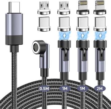 4�{�Z�b�g �}�O�l�b�g�[�d�P�[�u�� �^�C�v���}�� 3in1 60W PD�Ή� 7�s�� 360��+180����] ���� �h�o �Ў葀��