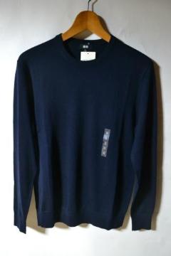 �V�i UNIQLO ���j�N�� �����m�N���[�l�b�N�Z�[�^�[ ���� �l�C�r�[ M �����Y �H�~ �j�b�g �L���C�� �r�W�l�X ���g�p