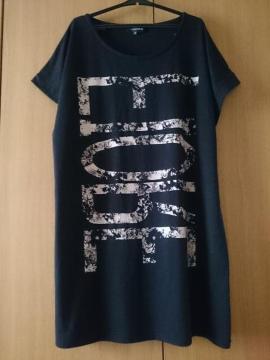 ESPRITMUR エスプリミュール☆オーバーサイズTシャツ★ロング丈☆ブラック★