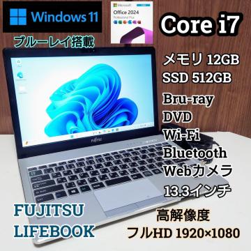 FUJITSU LIFEBOOK Corei7 12GB SSD512GB u[C tHD Office2024
