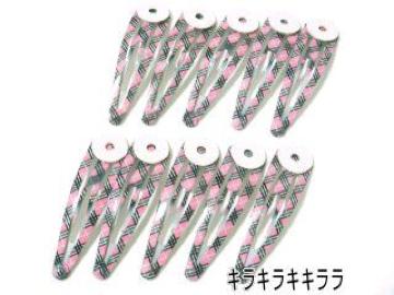 《New》デコ素材★オリジナルのハンドメイドに…チェック柄*ヘアピン【10個セット】