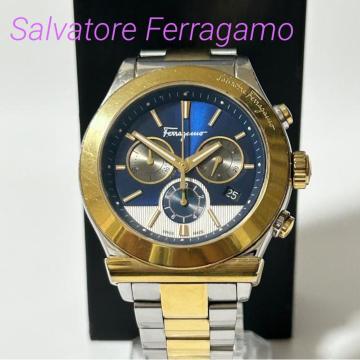 美品 Salvatore Ferragamo フェラガモ メンズ 腕時計 QZ FFM110016 動作確認済み
