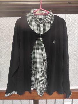 4L重ね着風チェックシャツ