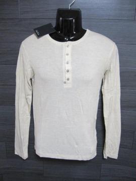 □ZARA/ザラ ヘンリー ロングTシャツ/ベージュ/メンズ・Sサイズ☆新品