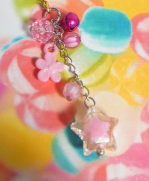 ハンドメイド♪ジャラジャラ☆キャンディー根付ストラップC