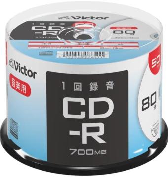 ビクター Victor 1回録音用 CD-R AR80FP50SJ2 (片面1層/80分/50枚) ホワイト