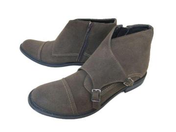 1円~C034新品Conlar Eveダブルモンクストラップ/サイドジップアップチャッカーブーツL⇒27aBR♂