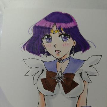 自作イラスト セーラーサターン ハガキサイズ