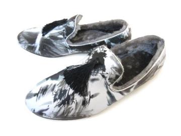 1円~C037新品Conlar EveフリンジタッセルボアスリッポンL⇒27a花柄♂