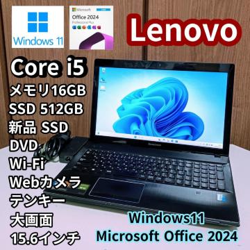 Lenovo Corei5 16GB ViSSD512GB DVD J Windows11 Office2024