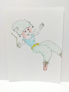 オリジナルイラスト 手描きイラスト ハンドメイド 女の子 絵 カラー コピック アナログ アート 自作 インテリア 原画