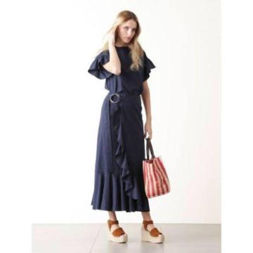 ◆Mila Owen/ミラオーウェン◆ラッフルAライン巻きスカート★ネイビー0*秋コーデ♪美品