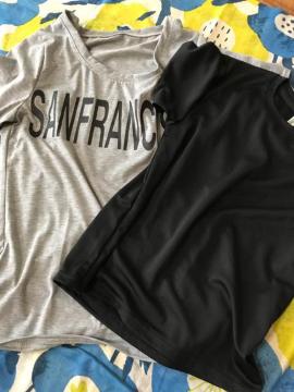 新品薄手半袖シンプルクロXロゴ入りTシャツ2点セット