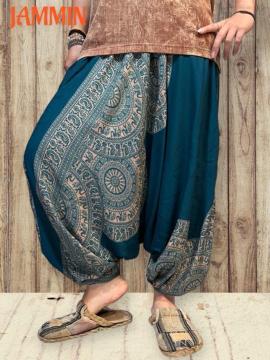 アジアン紋様柄サルエルパンツ エスニック サルエル アジアン ヒッピー 個性派