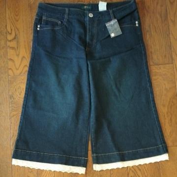 ナチュラル 新品 デニム キュロット