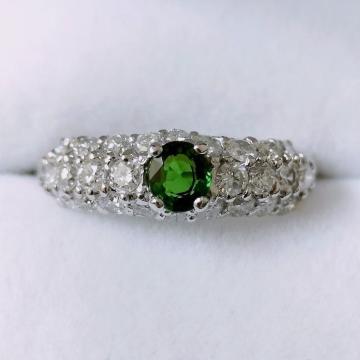 �_�C�������h�~�O���[���O���b�V�����[�K�[�l�b�g �����O Pt900 0.80ct 0.31ct 5.6g