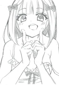 B7サイズ 自作イラスト オリジナル 女の子 可愛い 女の子 ラフ画