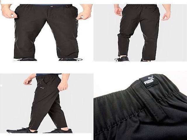 Sサイズ)黒)プーマ★ウーブンパンツ クロップドロングパンツ 薄手テロテロ 撥水加工 腰ベルト通しあり 849173 < レジャー/スポーツ  Sサイズ)黒)プーマ★ウーブンパンツ クロップドロングパンツ 薄手テロテロ 撥水加工 腰ベルト通しあり 849173 < レジャー/スポーツの