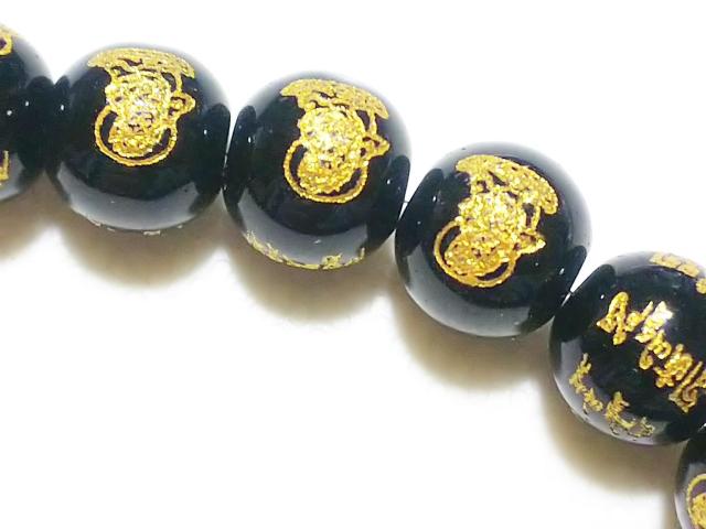 天然石★オニキス 勢至菩薩(金彫り)10mm 半連 < 女性アクセサリー/時計 天然石★オニキス 勢至菩薩(金彫り)10mm 半連 < 女性アクセサリー/時計の