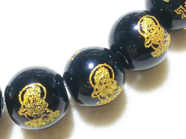 天然石★オニキス 勢至菩薩(金彫り)10mm 半連 < 女性アクセサリー/時計 天然石★オニキス 勢至菩薩(金彫り)10mm 半連 < 女性アクセサリー/時計の