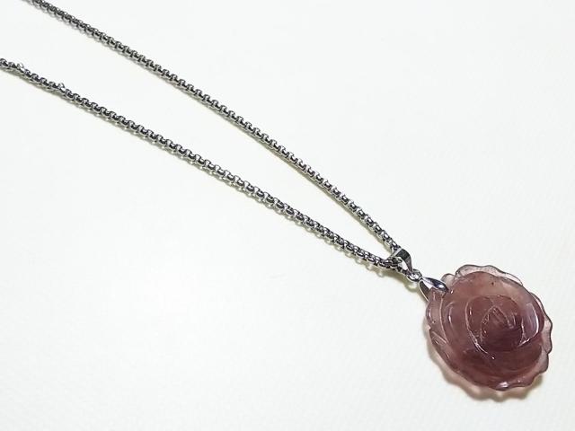 天然石★ピンクエピドート 薔薇彫り ペンダント < 女性アクセサリー/時計 天然石★ピンクエピドート 薔薇彫り ペンダント < 女性アクセサリー/時計の