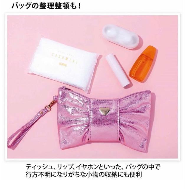 mini雑誌付録★しなこちゃんプロデュース★キラキラ☆BIGリボンポーチ < 女性ファッション mini雑誌付録★しなこちゃんプロデュース★キラキラ☆BIGリボンポーチ < 女性ファッションの