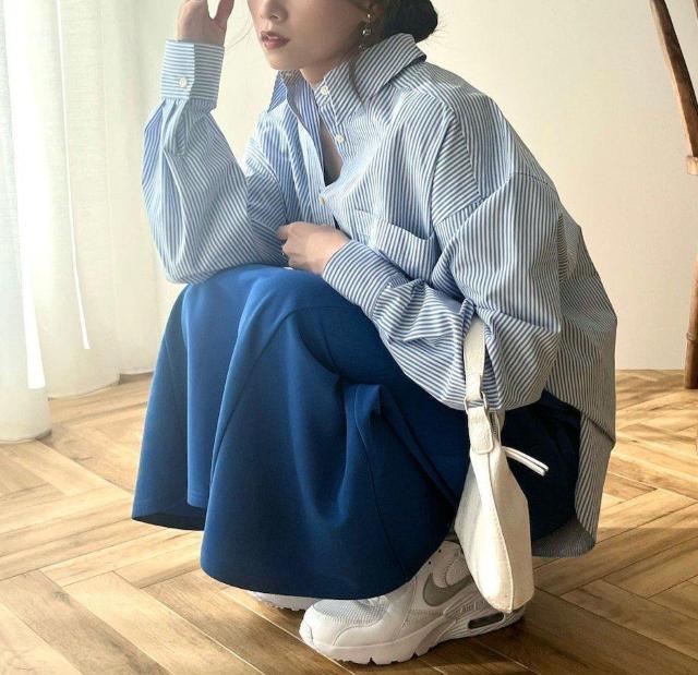 EARTH�X�J�[�g���؂₩�u���[�̃J�b�g�\�[�t���A�X�J�[�g/�^�O�t���V�i�� �� �u�����h�� 