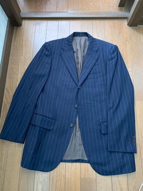 メンズ テーラードジャケット ピンストライプ ネイビー シングル < 男性ファッション メンズ テーラードジャケット ピンストライプ ネイビー シングル < 男性ファッションの