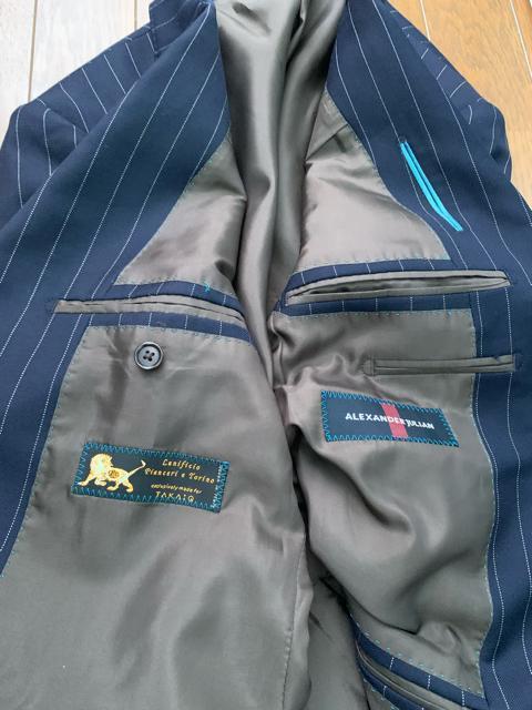 メンズ テーラードジャケット ピンストライプ ネイビー シングル < 男性ファッション メンズ テーラードジャケット ピンストライプ ネイビー シングル < 男性ファッションの