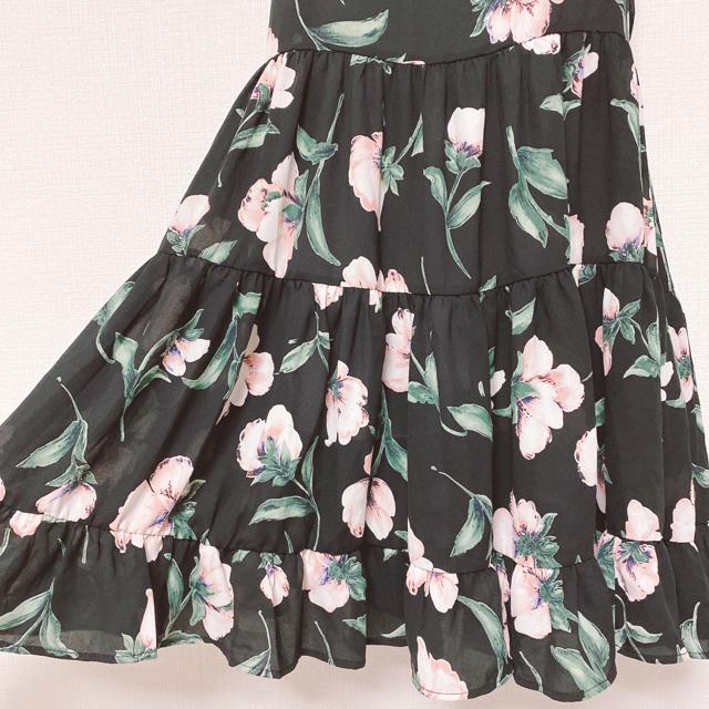 DURASブラックフラワーティアードキャミフレアワンピース黒花柄 < ブランド DURASブラックフラワーティアードキャミフレアワンピース黒花柄 < ブランドの