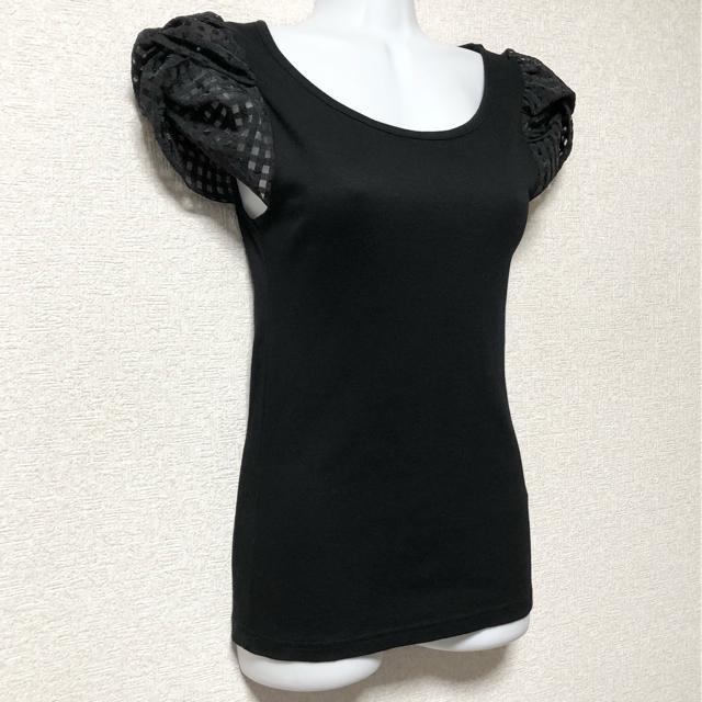 【新品】チェック柄オーガンジー切替変形スリーブカットソー < 女性ファッション  【新品】チェック柄オーガンジー切替変形スリーブカットソー < 女性ファッションの