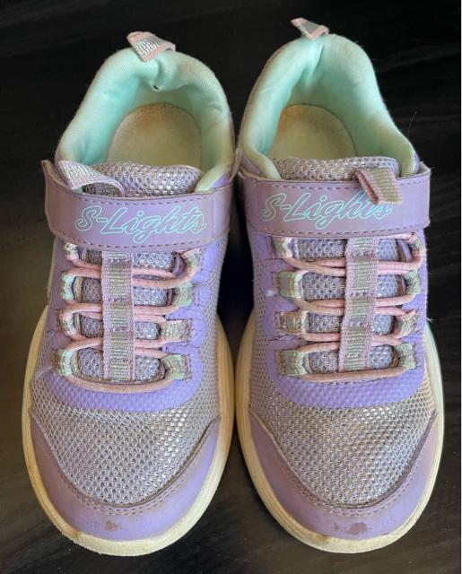 スケッチャーズ S-Lights キッズスニーカー 光る靴 パープル/エメラルドグリーン ディズニー ラプンツェル コスプレ 通園 < キッズ/ベビー  スケッチャーズ S-Lights キッズスニーカー 光る靴 パープル/エメラルドグリーン ディズニー ラプンツェル コスプレ 通園 < キッズ/ベビーの