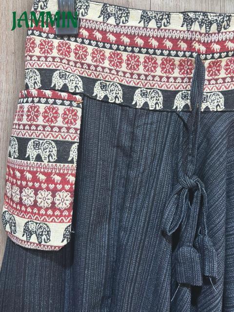 織り柄生地付きサルエルパンツ 黒 アジアン エスニック 男女兼用 ヒッピー < 男性ファッション 織り柄生地付きサルエルパンツ 黒 アジアン エスニック 男女兼用 ヒッピー < 男性ファッションの