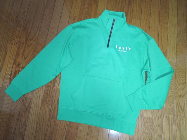 Vi Levi's [oCX 1/4 Wbv XEFbg SM O[ ZIP GREEN SWEATJbg\[RELAXED  uh 