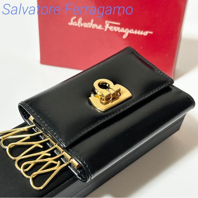 ���i Salvatore Ferragamo �t�F���K�� 6�A�L�[�P�[�X �u���b�N ���U�[ �K���`�[�j  �� �u�����h�� 