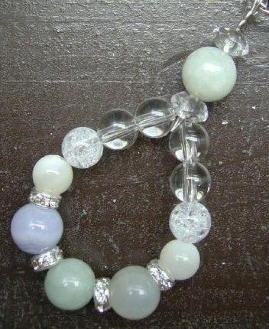 本翡翠xムーンストーンxブルーレースストラップ < 家電/AV  本翡翠xムーンストーンxブルーレースストラップ  < 家電/AVの