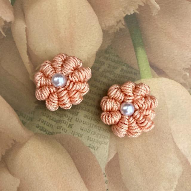 ハンドメイド♪レース編み ぷっくりお花モチーフ2個セット < 女性ファッション  ハンドメイド♪レース編み ぷっくりお花モチーフ2個セット  < 女性ファッションの