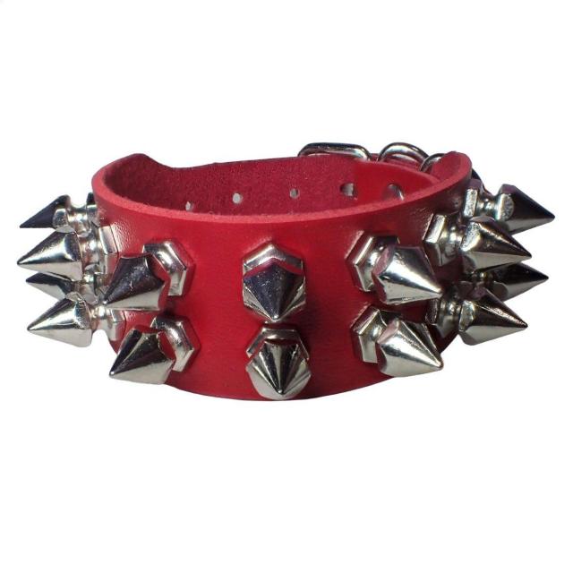 スタッズ 鋲 トゲトゲ 2列 レザーブレスレット ブレスレット アクセサリー バングル リストバンド ロック パンク 赤色 C < 男性アクセサリー/時計  スタッズ 鋲 トゲトゲ 2列 レザーブレスレット ブレスレット アクセサリー バングル リストバンド ロック パンク 赤色 C < 男性アクセサリー/時計の