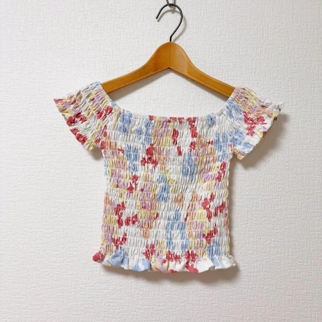 ◆rienda/リエンダ◆Bouquetシャーリングトップス★ホワイトF*ギャルコーデ♪ < ブランド ◆rienda/リエンダ◆Bouquetシャーリングトップス★ホワイトF*ギャルコーデ♪ < ブランドの