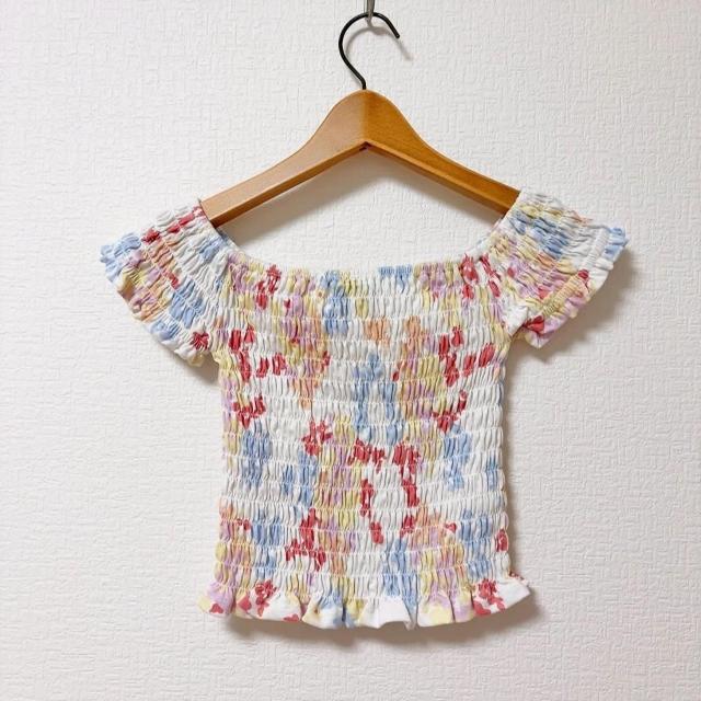 ◆rienda/リエンダ◆Bouquetシャーリングトップス★ホワイトF*ギャルコーデ♪ < ブランド ◆rienda/リエンダ◆Bouquetシャーリングトップス★ホワイトF*ギャルコーデ♪ < ブランドの