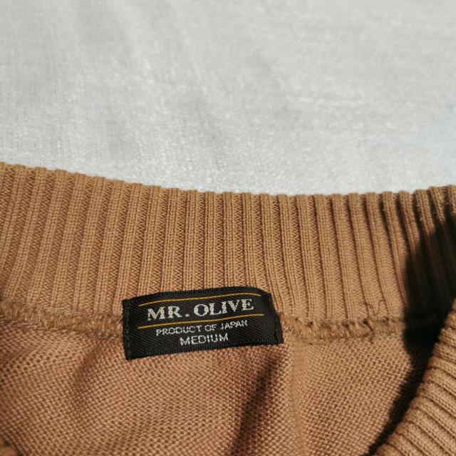 MR.OLIVE モックネック ルーズ ニット リラックス セーター ベージュ ブラウン ミスターオリーブ 日本製 < ブランド MR.OLIVE モックネック ルーズ ニット リラックス セーター ベージュ ブラウン ミスターオリーブ 日本製 < ブランドの