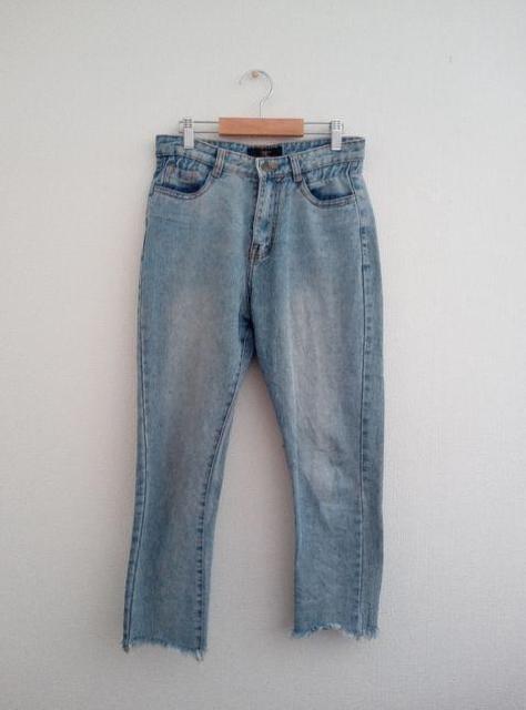 mac collection◆裾フリンジ切りっぱなし ウォッシュ加工 デニム ジーンズ Sサイズ < 女性ファッション  mac collection◆裾フリンジ切りっぱなし ウォッシュ加工 デニム ジーンズ Sサイズ  < 女性ファッションの