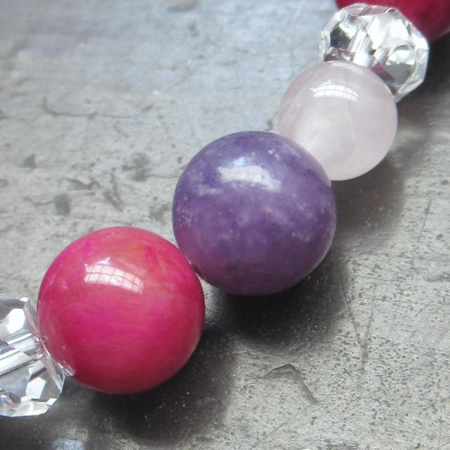 ピンクタイガーアイxレピドライトxローズクォーツブレスレット 天然石 パワーストーン < 女性アクセサリー/時計 ピンクタイガーアイxレピドライトxローズクォーツブレスレット 天然石 パワーストーン < 女性アクセサリー/時計の