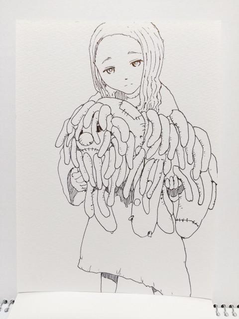 オリジナルイラスト 手描きイラスト ボロ ハンドメイド 絵 モノクロ 原画 白黒 アナログ アート インテリア 自作 art < アニメ/コミック/キャラクター  オリジナルイラスト 手描きイラスト ボロ ハンドメイド 絵 モノクロ 原画 白黒 アナログ アート インテリア 自作 art  < アニメ/コミック/キャラクターの